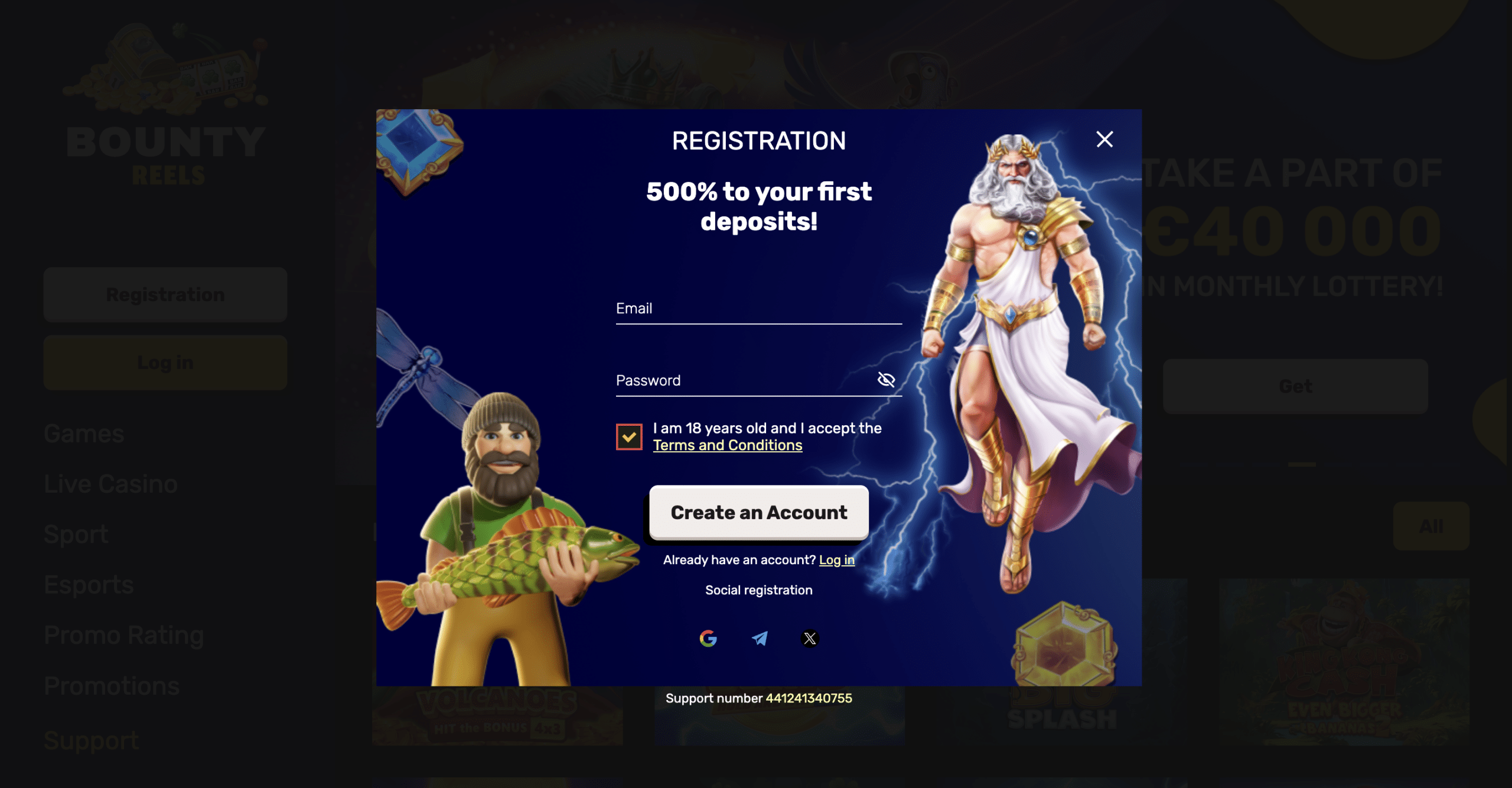 Bounty Reels Sign up